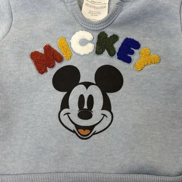 Disney Baby Mickey Blue Fleece Hooded Sweatshirt Size 3-6 Month - Picture 2 of 8